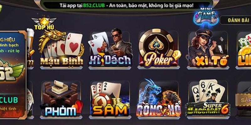 Một vài trò chơi game bài B52 hấp dẫn nhất